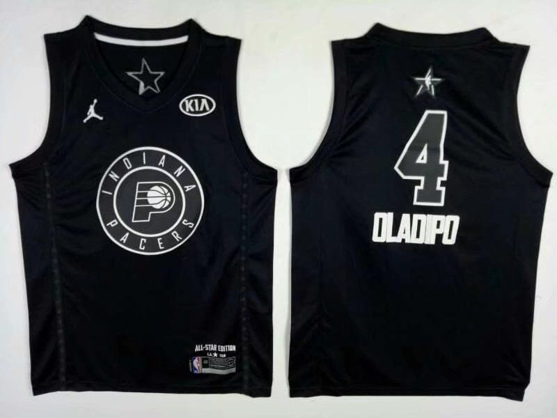 Men Indiana Pacers #4 Oladipo Black 2108 All Stars NBA Jerseys